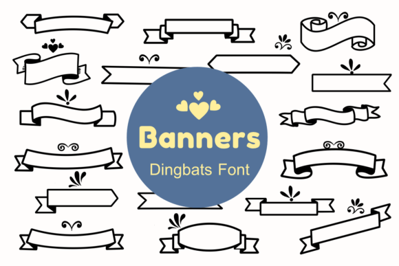 Banners: A Dingbats Font with a Hand-Sketched Soul