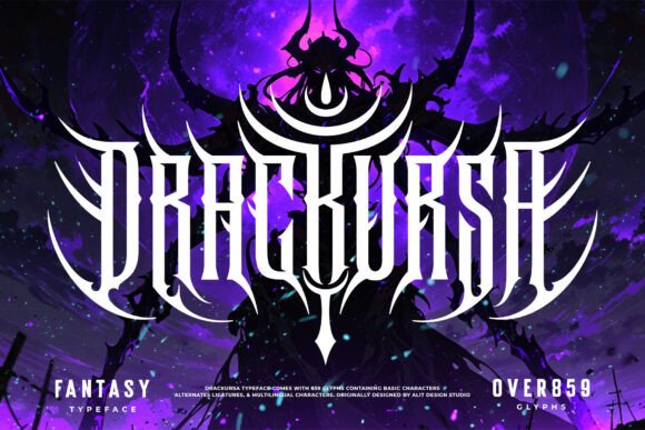 Drackursa Typeface: Unleash Raw, Gothic Power in Your Designs