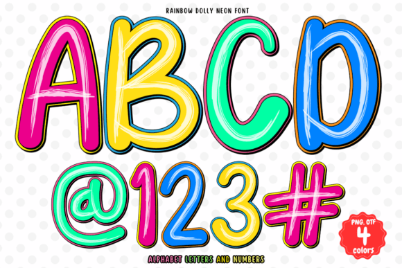 Ignite Your Projects with the Rainbow Dolly Neon Typeface