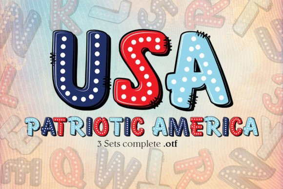 Patriotic America Popart: A Font That Celebrates with Whimsy